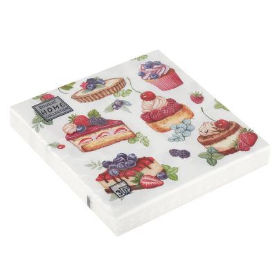Салфетки бумажные "Bouquet Home Collection Classic" 33х33см, 3-х слойные, 20 штук в упаковке, 100% целлюлоза, "Вкусный десерт" (Россия)