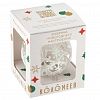 КУ-65-18296 - Елочная игрушка шар стеклянная "Сверкающий цветок" д6,5см, цвета микс, ручная художественная роспись, подарочная упаковка (Россия)