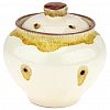 ПГ019-00087462 - Горшок для жаркого керамический "Русский" 0,5л, д13см, h12см, "Карамель", с крышкой (Россия)