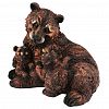 F1366    - Скульптура-фигура для сада из полистоуна "Медведица с двумя медвежатами лежит" 27х22х25см (Россия)
