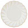 DZP8706SET - "Мусс" Чашка фарфоровая 290мл, д11,2см, h5,3см, с блюдцем д15,5см, h2,3см, волнистый край, рифленый борт, молочный перламутровый (Китай)