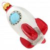 ФУ-775 - Елочная игрушка фигурка стеклянная "Космическая ракета" h10см, ручная художественная роспись, подарочная упаковка (Россия)