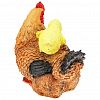 F1012 - Скульптура-фигура для сада из полистоуна "Курица Наседка с цыпленком" 25х30х25см (Россия)