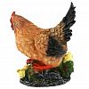 ФП1153 - Скульптура-фигура для сада из полистоуна "Курица коричневая с 4-мя цыплятами" 36х30х24см (Россия)