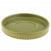  - "Сириус" Чашка фарфоровая 220мл, д8,3см h6,1см, с блюдцем д13,7см h2см, цветной, глянцевая глазурь, рельефный декор, цвет - зеленый, в коробке (Китай)