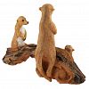 F1348 - Скульптура-фигура для сада из полистоуна "Сурикаты" 32х13х23,5см (Россия)