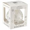 КУ-100-18296 - Елочная игрушка шар стеклянная "Сверкающий цветок" д10см, ручная художественная роспись, подарочная упаковка (Россия)