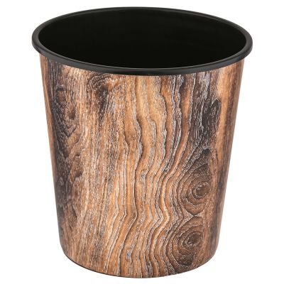 Ведро для мусора, пластмассовое "Мрамор" 10л, д26,5см h27,5см, дно д19,5см, форма "конус", дерево (Китай)
