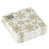 25173 - Салфетки бумажные "Art Bouquet" 20х20см, 2-х слойные, 30 штук в упаковке, 100% целлюлоза, "Золотые снежинки" (Россия)