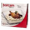 59394 - "Боркам (Borcam)" Форма стеклянная жаропрочная 3,2л, 28х28х6см, квадратная, волнистый край, цветная коробка, Pasabahce (Турция)