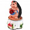  - Скульптура-фигура для сада гипсовая "Еж на пне-5" (Россия)
