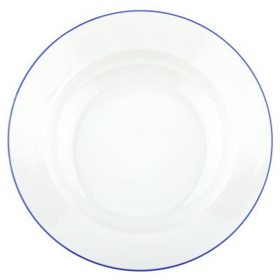 Тарелка глубокая фарфоровая "Озеро" д240мм, 500мл, h45мм, гладкий край, отводка краской (Россия)