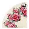 25731 - Салфетки бумажные "Art Bouquet Rondo" д32см, 3-х слойные, 12 штук в упаковке, 100% целлюлоза, "Венок из роз" (Россия)