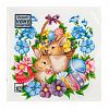 25273 - Салфетки бумажные "Bouquet Home Collection Classic" 33х33см, 3-х слойные, 20 штук в упаковке, 100% целлюлоза, "Пасхальные кролики" (Россия)