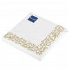 25643 - Салфетки бумажные "Bouquet Premium" 40х40см, 3-х слойные, 16 штук в упаковке, 100% целлюлоза, "Скатерть с золотым узором" (Россия)