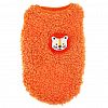 6035 - "Пэт тойс (Pet toys)" Одежда для собаки "Жилетка" с декором - лев, р-р  2XL, длина спинки 34см/обхват груди 42см/обхват шеи 22см, цвет-оранжевый, искусственный мех (100% полиэстер) (Китай)