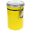 н/с - НЕСОРТ Банка для сыпучих продуктов из нержавеющей стали 1,8л, д12,5см, h17см, крышка акриловая с уплотнителем, с клипсой, цветной корпус, желтый, в коробке (Китай) незначительные сколы эмали на корпусе, сколы на крышке. Товар возврату и обмену не под