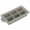 74-004 - Форма для льда "Linea Silicone" 21х10,3x4,6см, 6 ячеек, силикон, серый, "Regent" (Китай)